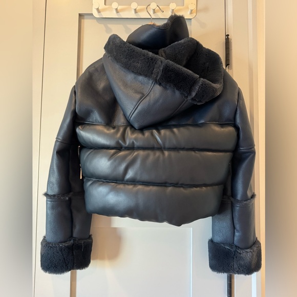 REBECCA MINKOFF VEGAN LEATHER CROP JACKET - Picture 2 of 10